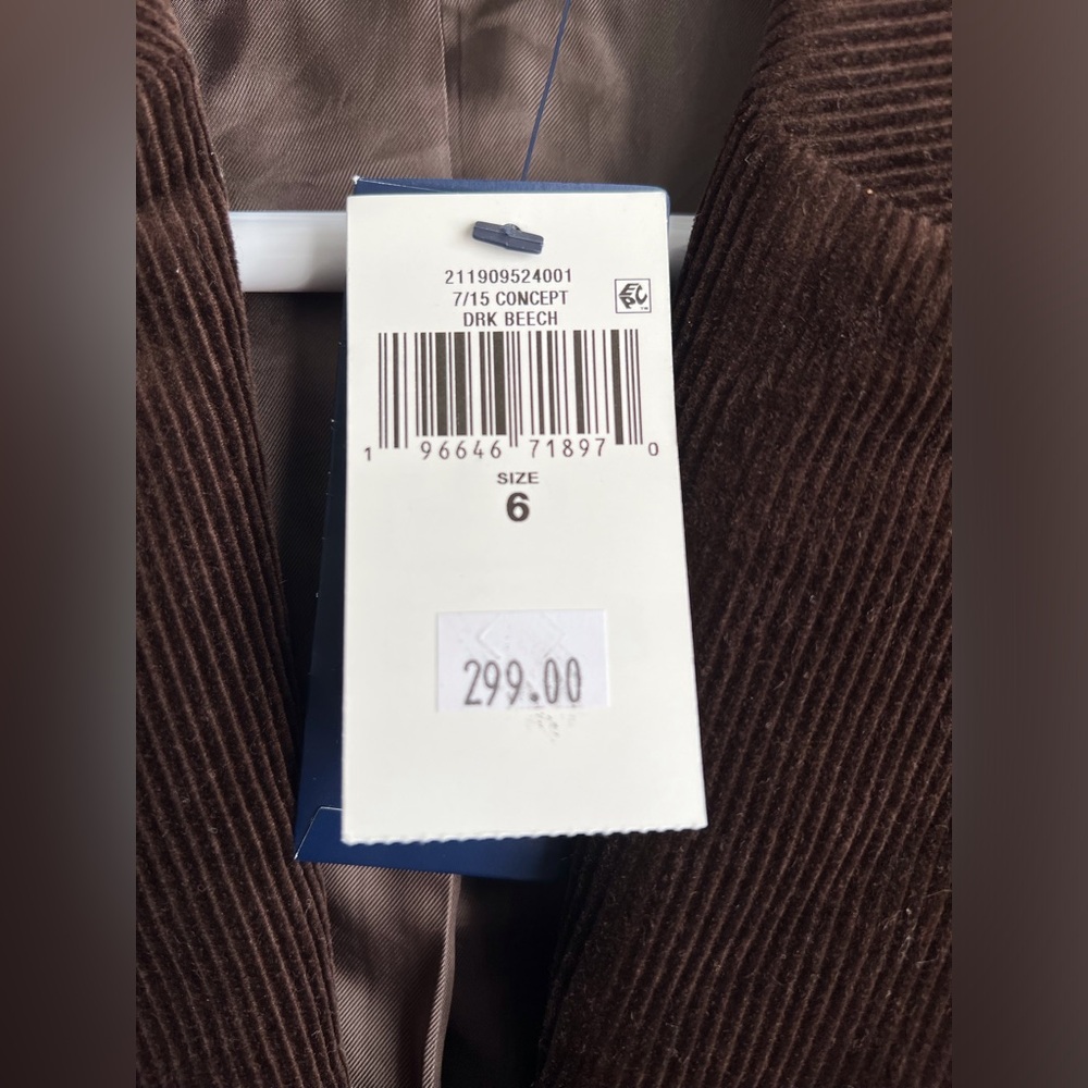 NWT POLO RALPH LAUREN CORDUROY BUTTON BLAZER JACKET DARK BEECH BROWN SIZE 6 - Picture 6 of 15